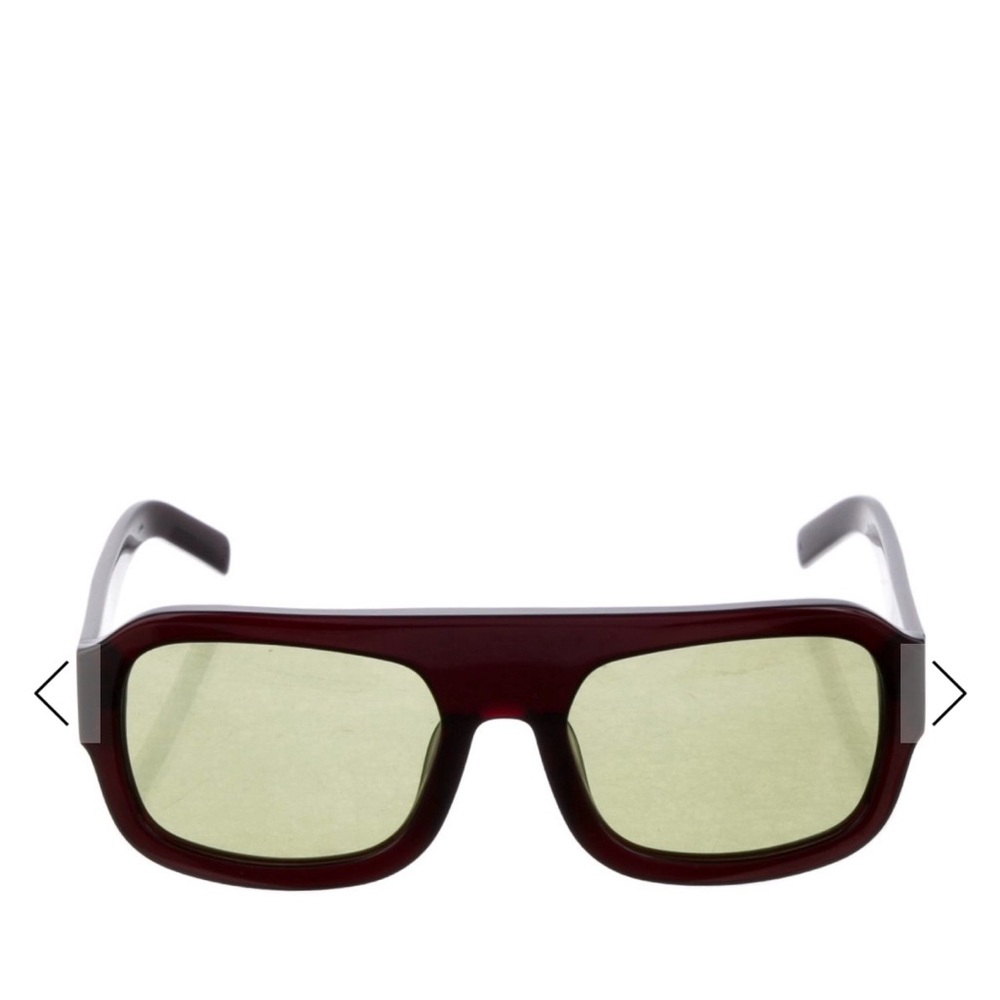 VEHLA Burgundy Frame Sunglasses with Light Green Lenses